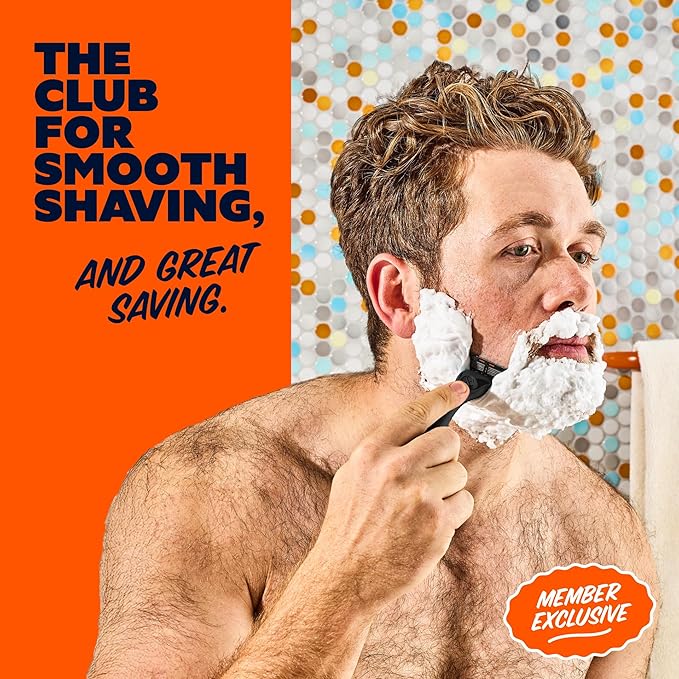 Dollar Shave Club | The Member Exclusive Shave Set | 4 Swift Rinse Refill Cartridges, 1 Handle (Black), 1 Shave Butter 3 ounce, 1 Razor Cover, Razors for Men