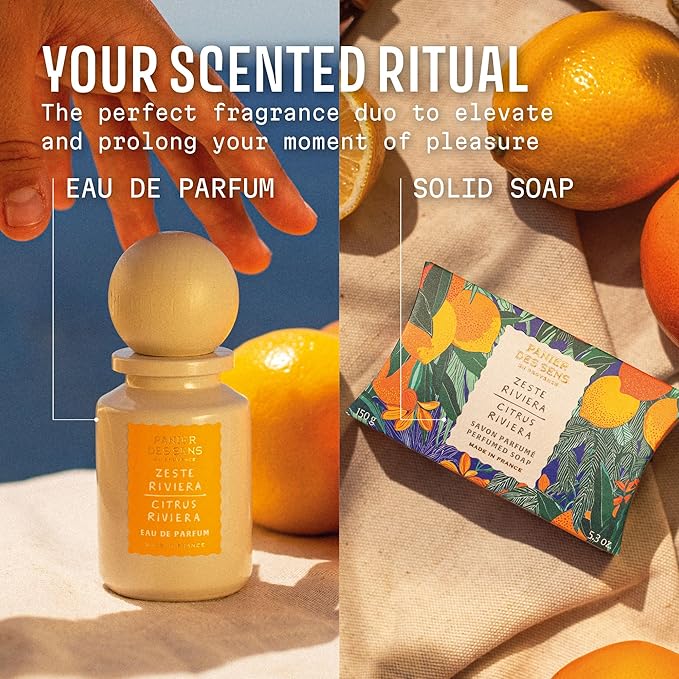 Panier des Sens - Citrus Riviera Women Perfume 1.7 Floz – Fresh, Citrus Perfume - Daily Luxury Women's Fragrances - Eau de Parfum Crafted in Grasse, France - Gifts for Her - Elegant Packaging