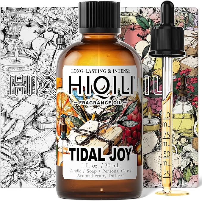 HIQILI Tidal Joy Fragrance Oil for Diffuser, Brown Sugar & Lemon Scents, Candle, Soap, Perfume Making, Long-Lasting - 1fl oz
