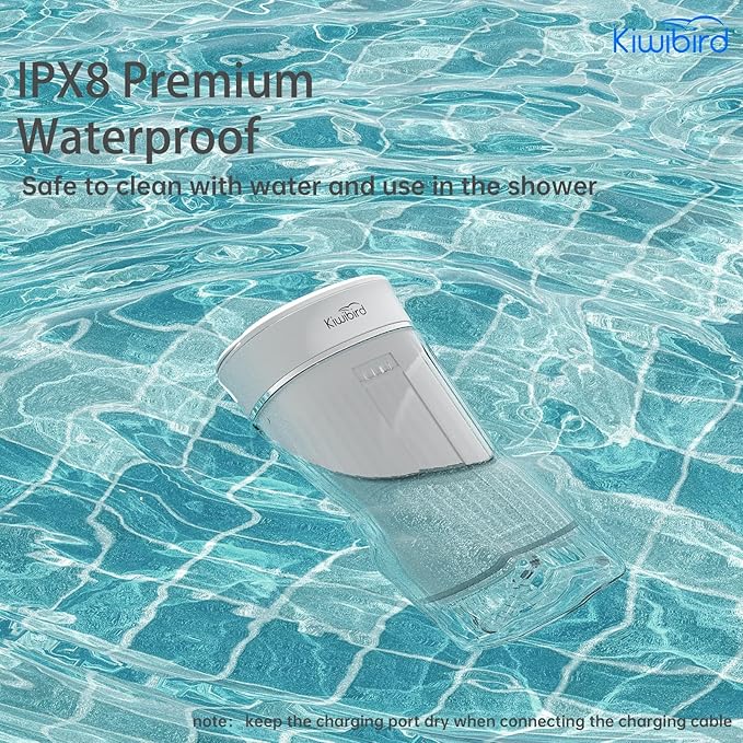 KIWIBIRD Mini Water Flosser for Travel, Ultra-Portable Cordless Oral Irrigator with UVC Light, IPX8 Waterproof 3 Modes, 230mL Teeth Cleaner for Tonsil Stones & Braces Care - Home & Travel (Green)