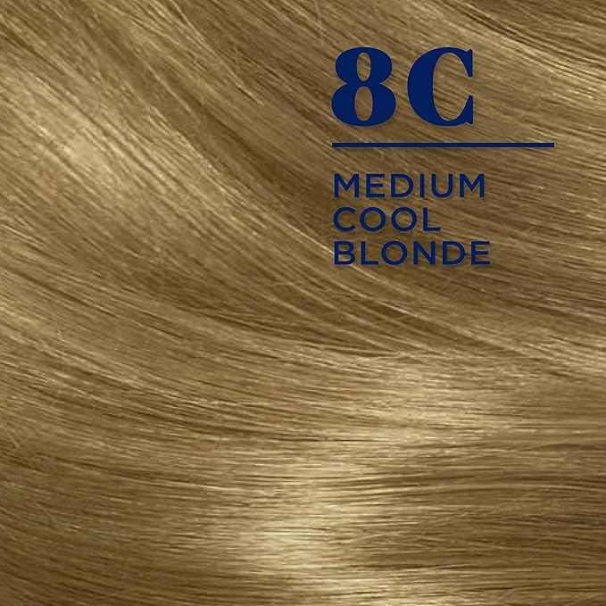 Clairol Nice'n Easy Permanent Hair Dye, 8C Medium Cool Blonde Hair Color, Pack of 1