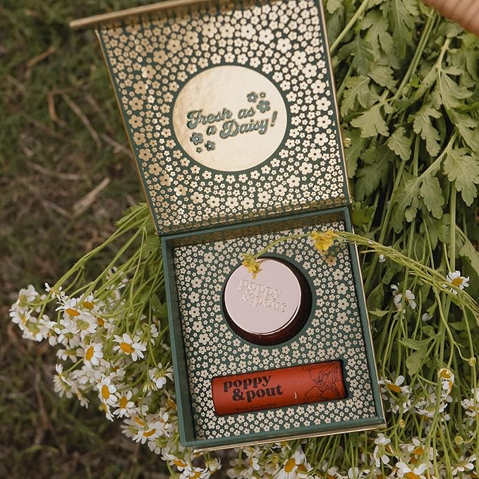 Poppy & Pout Lip Care Set | Lip Balm & Scrub | Sustainable Cardboard Tubes & Glass Jars, All Natural, Beeswax, Coconut Oil, Cruelty Free, Exfoliating & Moisturizing Lip Treatment (Blood Orange Mint)