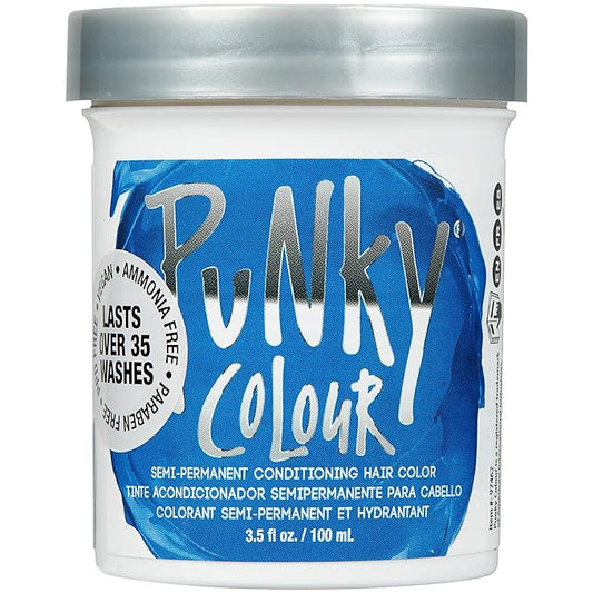 Punky Atlantic Blue Semi Permanent Hair Color - Vegan & Cruelty-Free Conditioning Hair Dye, Lasts Up to 35 Washes, 3.5 fl oz