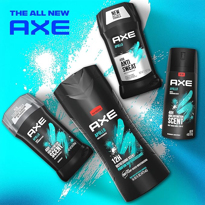 AXE Apollo Antiperspirant Deodorant Stick For Men Sage & Cedarwood 48 Hr Anti Sweat Mens Deodorant, 2.7 Ounce (Pack of 4)