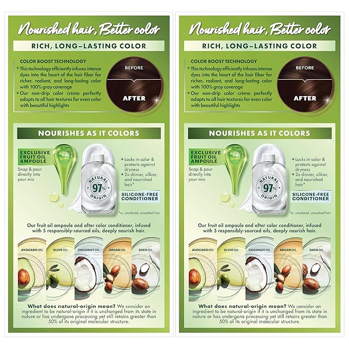 Garnier Hair Color Nutrisse Nourishing Creme, 434 Deep Chestnut Brown (Chocolate Chestnut) Permanent Hair Dye, 2 Count (Packaging May Vary)