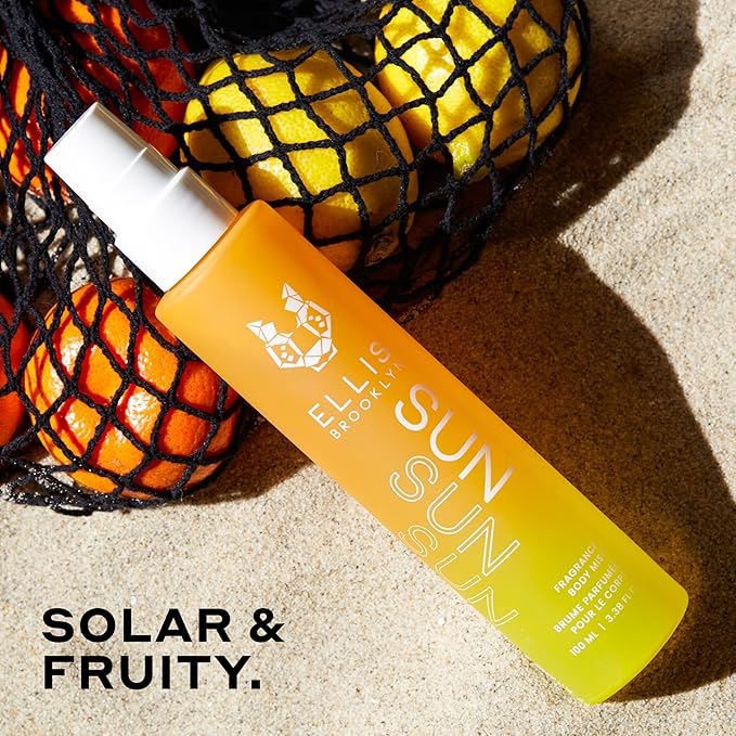Ellis Brooklyn SUN Hair And Body Fragrance Mist - Rich Floral Perfume Mist with Italian Mandarin, Orange Flower Water, & Cedarwood, Vegan Perfume Made In The USA, 50ml 1.7 Fl Oz