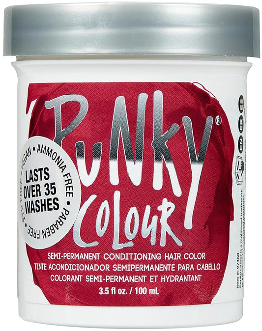 Punky Poppy Red Semi Permanent Hair Color - Vegan & Cruelty-Free Conditioning Red Hair Dye, Lasts Up to 35 Washes, 3.5 fl oz