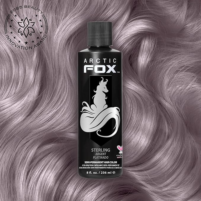 ARCTIC FOX Vegan and Cruelty-Free Semi-Permanent Hair Color Dye (8 Fl. Ounces, Sterling)