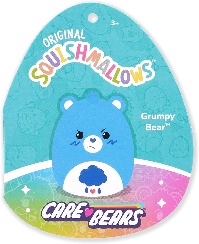 Squishmallows Original Care Bears 12in Grumpy Bear – Official Jazwares Plush (Medium-Sized)