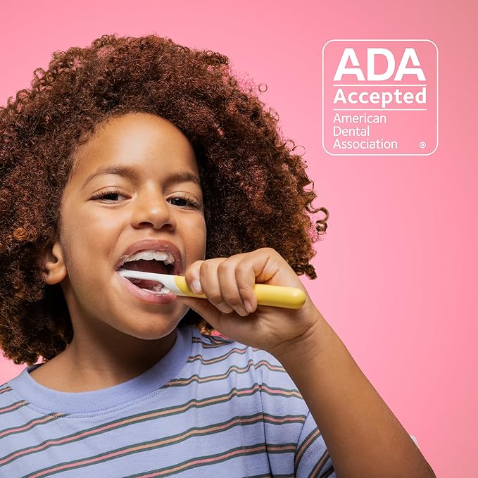 Quip Kids Electric Toothbrush, Battery-Powered Sonic, Wonder Pink, with Extra Brush Head and Travel Cover