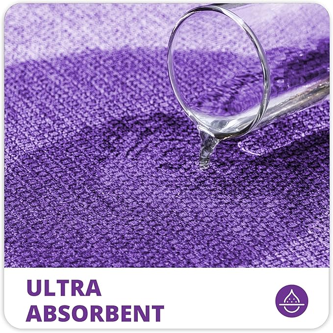 Toilet Rugs U Shaped Bathroom Rug,Machine Washable Non Slip Quick Dry Super Absorbent Ultra Thin Toilet Mats for Bathroom Toilet.Purple,1'8"x2'(20x24inch)