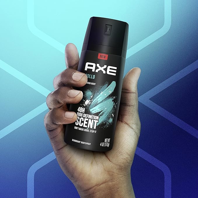 AXE Apollo Body Spray Deodorant for Long-Lasting Odor Protection, Sage & Cedarwood Deodorant for Men Formulated Without Aluminum 4oz 4 Count