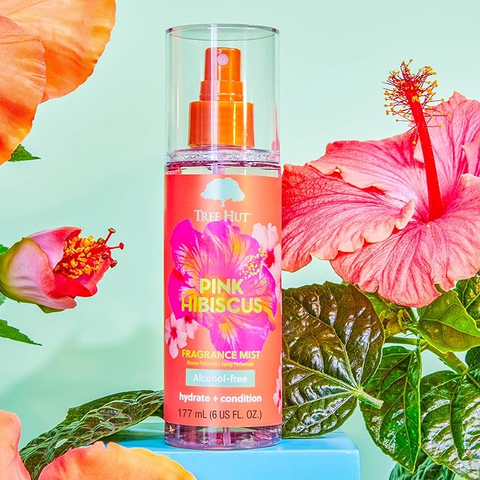 Tree Hut Pink Hibiscus Fragrance Mist, Spritz On for a Refreshed Feel or Layer with Your Favorite Scents, Versatile Body Spray, 6 fl oz.