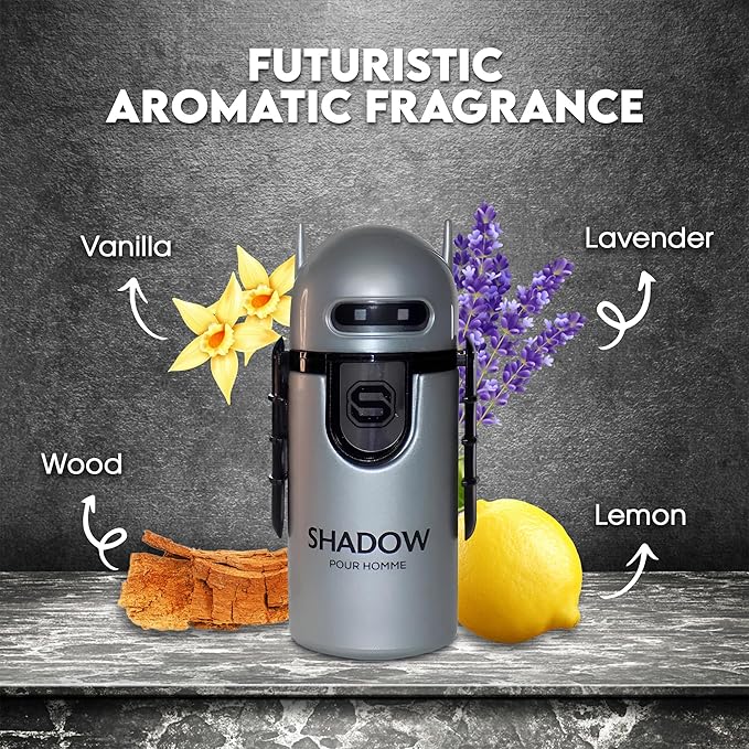 Shadow Sensual Woody Fragrance for Men | Long Lasting Cologne Aromatic Scent, Eau de Parfum Natural Spray - Great Holiday Gift, 3.4 Fl Oz/100 Ml