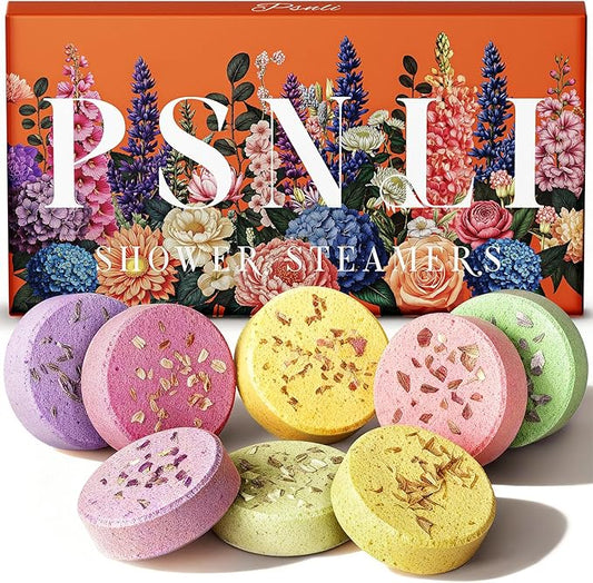 Shower Steamers Gifts for Women – 8 Psc Natural Aromatherapy Stocking Stuffers with Essential Oils, Relaxing Spa Shower Tablets for Stress Relief, Self Care & Christmas Gifts Bath Bombs