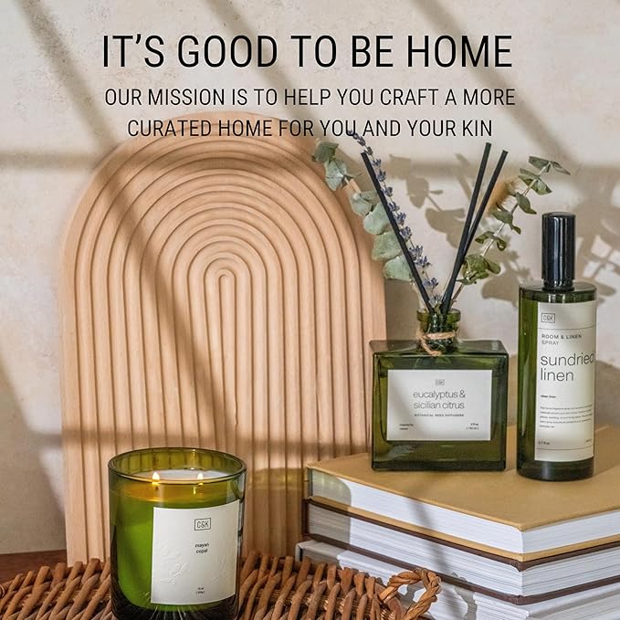 Craft & Kin Christmas Reed Diffuser with Dried Flowers | 5 oz White Lavender Scented Winter Reed Diffusers for Home, Bathroom | Scent Sticks | Elegant Fragrance Home Decor for Men & Women