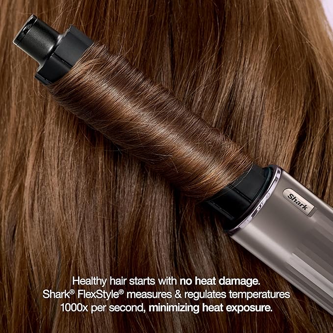 Shark FlexStyle Air Styling & Drying System, Powerful Hair Blow Dryer & Multi-Styler with Auto-Wrap Curlers, Oval Brush, Concentrator Attachment, Mocha, HD431BR