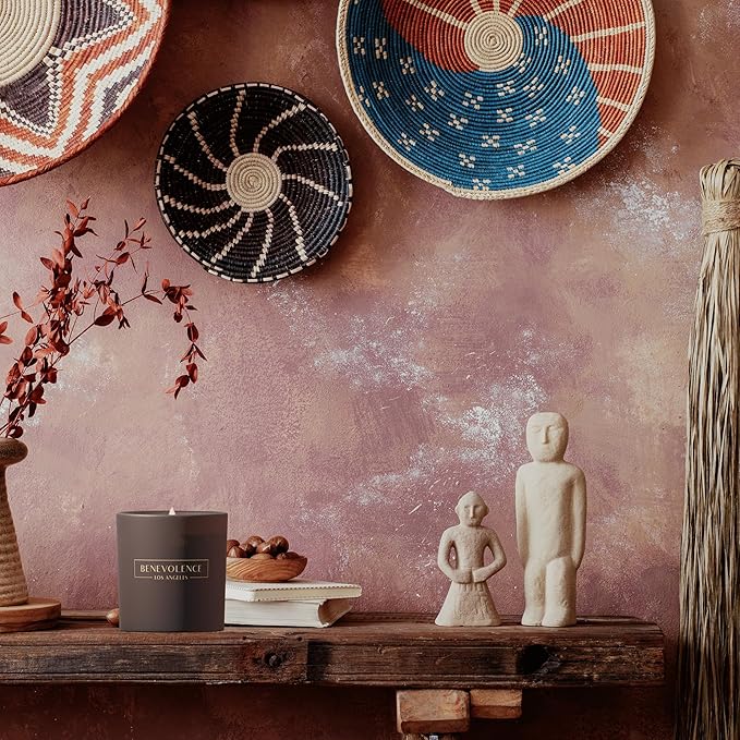 Benevolence LA Eucalyptus & Chamomile Christmas Scented Candles | Soy Candles, Black Candle for Home | Holiday Candle Gifts for Women and Men | Home Fragrance | Aromatherapy | 8oz, 45 Hour Burn