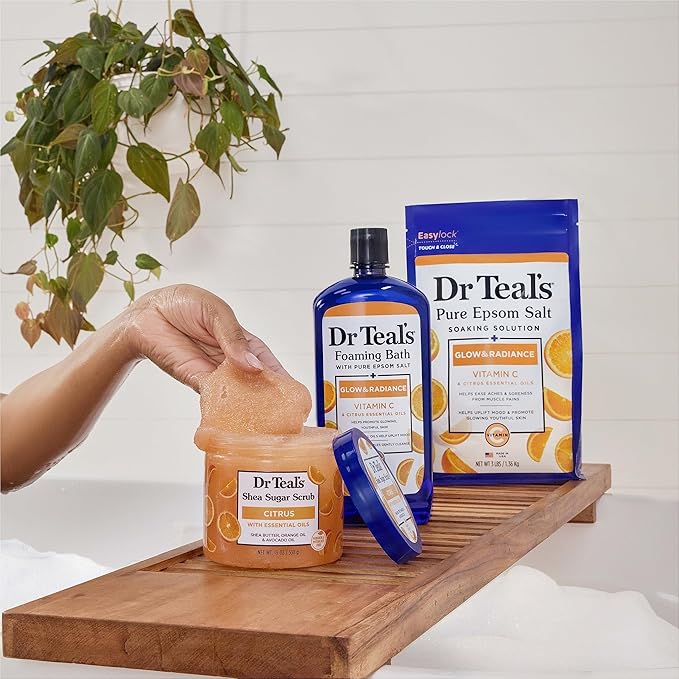 Dr Teal's Shea Sugar Body Scrub, Citrus with Essential Oils & Vitamin C, 19 oz (Pack of 3)