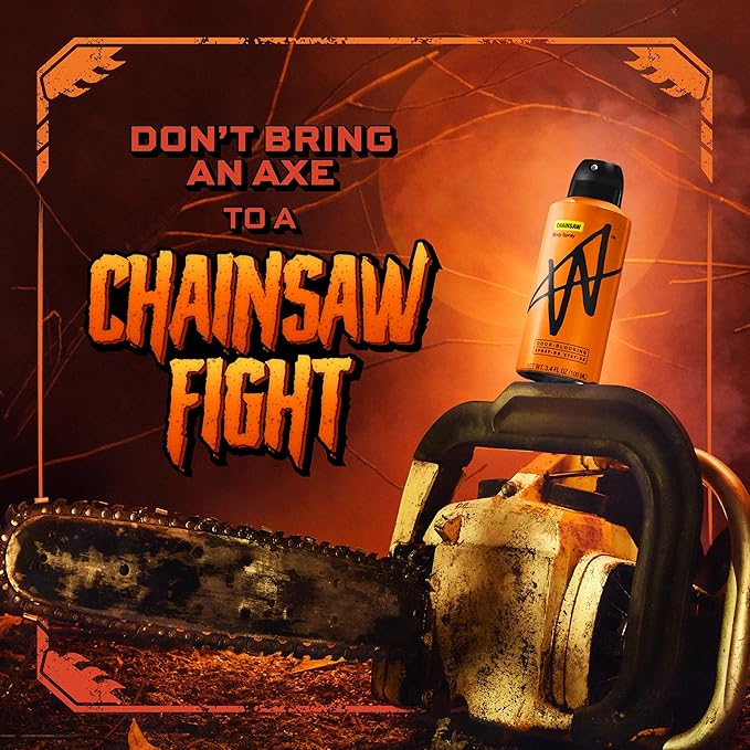 Jake Paul Chainsaw Body Spray for Men By W, Odor Blocking Body Deodorant, Long Lasting Protection, Limited Edition, 3.4 fl oz (Pack of 2)