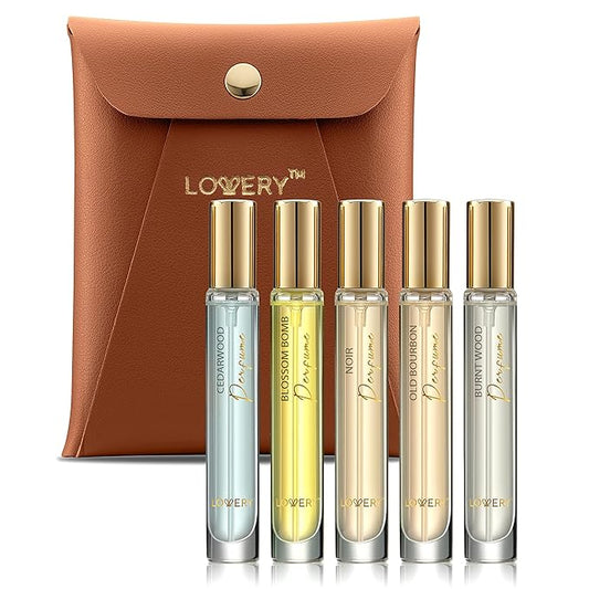 Unisex Mini Perfumes for Women Perfume Gift Set, Fragrance for Men Cologne - 5 Assorted Woody Floral Women's Fragrances & Men's Fragrances Perfume Set, 10ml Large Bottle Samples Eau de Toilette Parfum