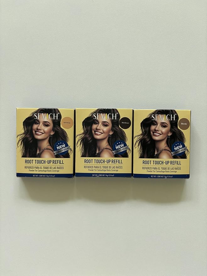 SEVICH Magnetic Replaceable Hairline Powder, Refill Pack 3 Pcs- Interhair Concealer, Environmentally Friendly Replacement, Waterproof and Sweatproof, Long lasting Coverage (Brown)