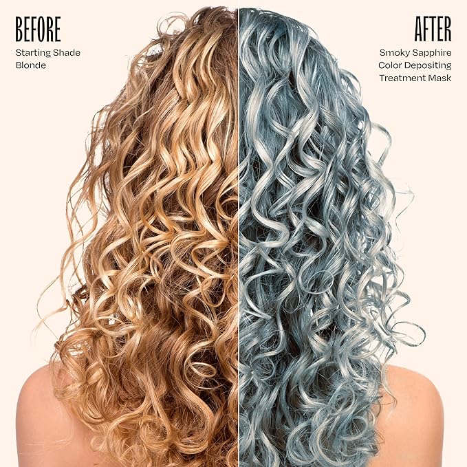 Overtone Semi Permanent Hair Color Conditioner, Smoky Sapphire, 8 oz, Nourishing, Damage-Free, Color Depositing Mask for All Hair Types with Shea Butter & Coconut Oil, Vegan & Cruelty-Free