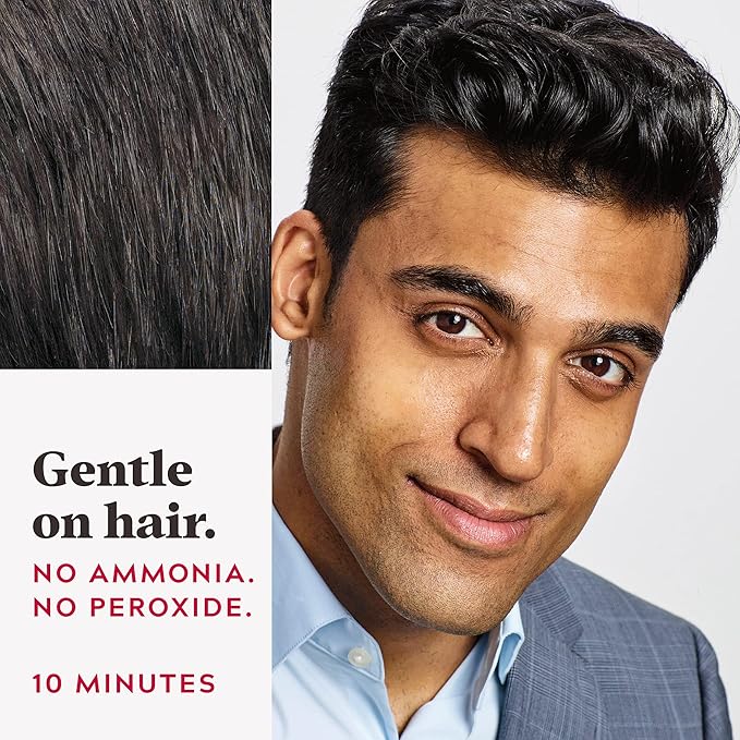 Just For Men Easy Comb-In Color Mens Hair Dye, Easy No Mix Application with Comb Applicator - Rich Black, A-65, Pack of 1