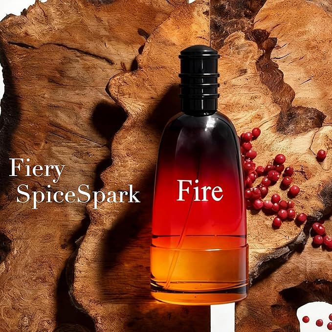 Fire, Men's Cologne Gift, Long Lasting EDP, Aura of Elitism & Modern Style, Perfume for Business, Commute and Casual Use, 3.4 Fl Oz