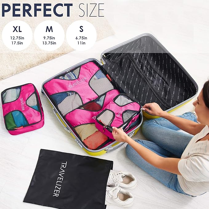 Travel Packing Cubes 5 pcs Luggage Organizer Set for Bag & Suitcase