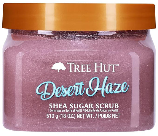 Tree Hut Desert Haze Shea Sugar Scrub, Exfoliating, Hydrating & Moisturizing Body Scrub with Shea Butter & Nourishing Essential Oils, Smooth & Soften Skin, 18 oz