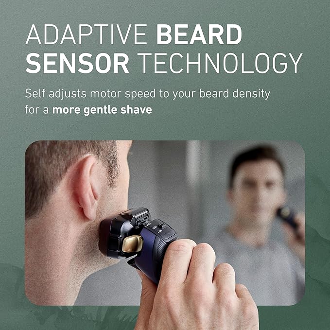 Panasonic ARC5 Electric Razor for Men with Pop-up Trimmer, Wet Dry 5-Blade Electric Shaver with Intelligent Shave Sensor and 16D Flexible Pivoting Head - ES-ALV6HA (Navy)