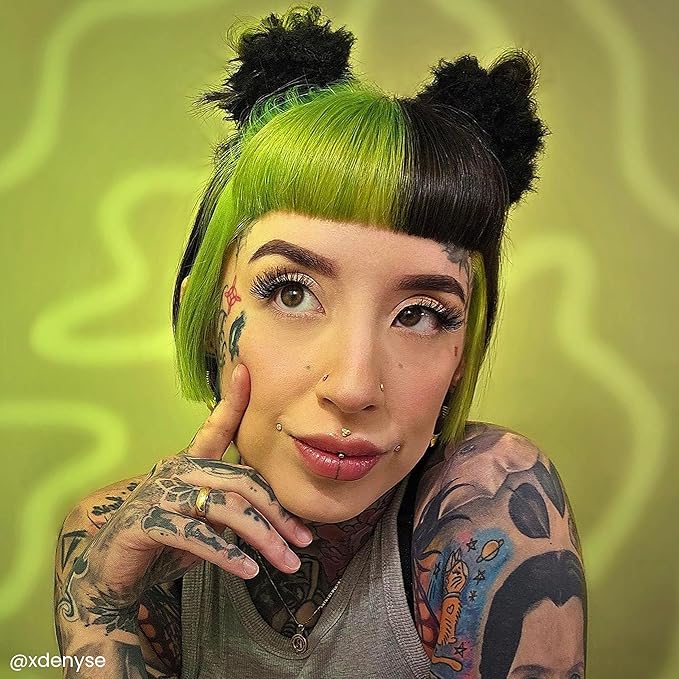 Arctic Fox Semi-Permanent Hair Dye, Vegan & Cruelty-Free, Conditioning, Ammonia-Free, Peroxide-Free, Vibrant Green Color, Space Cowgirl, Unisex, For Pre-Lightened Hair, 4 Fl Oz