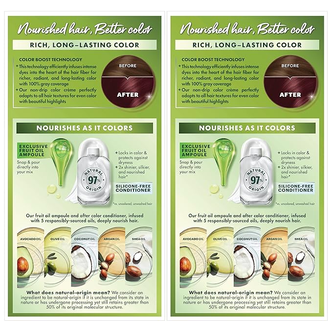 Garnier Hair Color Nutrisse Nourishing Creme, 56 Rich Auburn (Sangria) Permanent Hair Dye, 2 Count (Packaging May Vary)