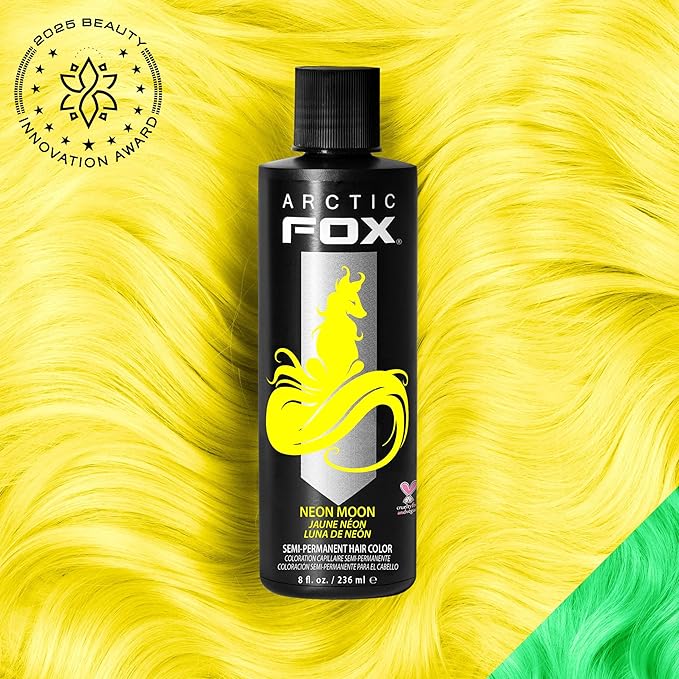 ARCTIC FOX Vegan and Cruelty-Free Semi-Permanent Hair Color Dye (8 Fl Oz, NEON MOON)