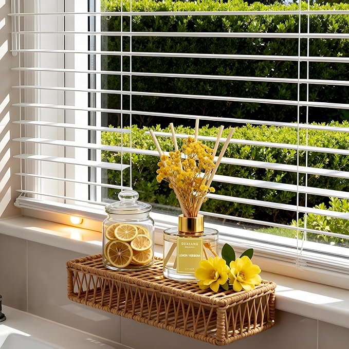 Reed Diffuser Set - 3.38 fl oz Lemon Verbena Premium Scented Oil with Preserved Baby's Breath & Cotton 6 Sticks | Long-Lasting Aromatherapy for Home, Bedroom, Bathroom, Office Home Decor