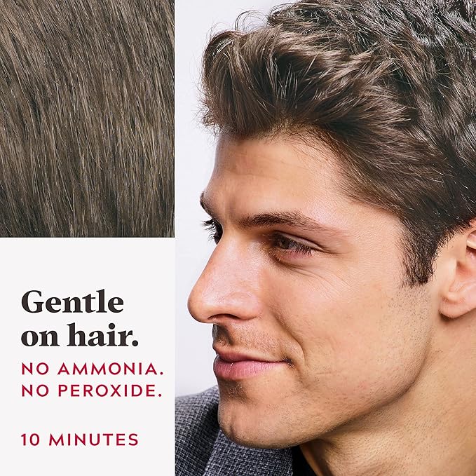 Just For Men Easy Comb-In Color Mens Hair Dye, Easy No Mix Application with Comb Applicator - Medium Brown, A-35, Pack of 3