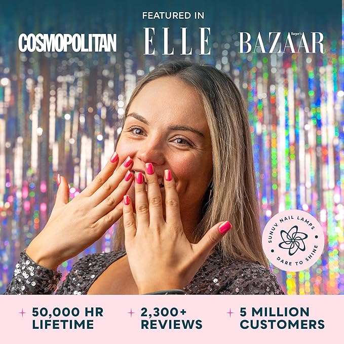 SUNUV SUN3 Professional UV Light for Gel Nails, LED Nail Lamp for Gel Polish with 4-Timer and Sensor, 39 PCS LED Beads, UV Dryer for Salon Home Gift for Woman Mom Girl