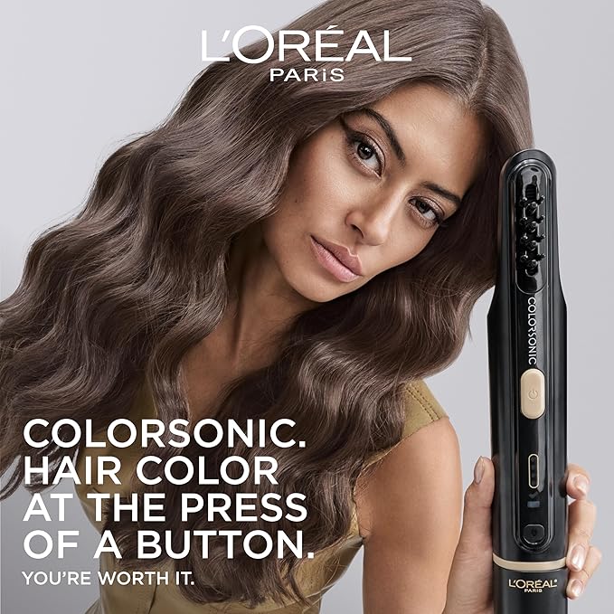 L'Oreal Paris Colorsonic Permanent Hair Dye Cartridge, Vibrant Hair Color for Root Touch Up, Gray Coverage or All Over Color in just 5 Minutes, 2 Soft Natural Black (Coloring Device Sold Separately)