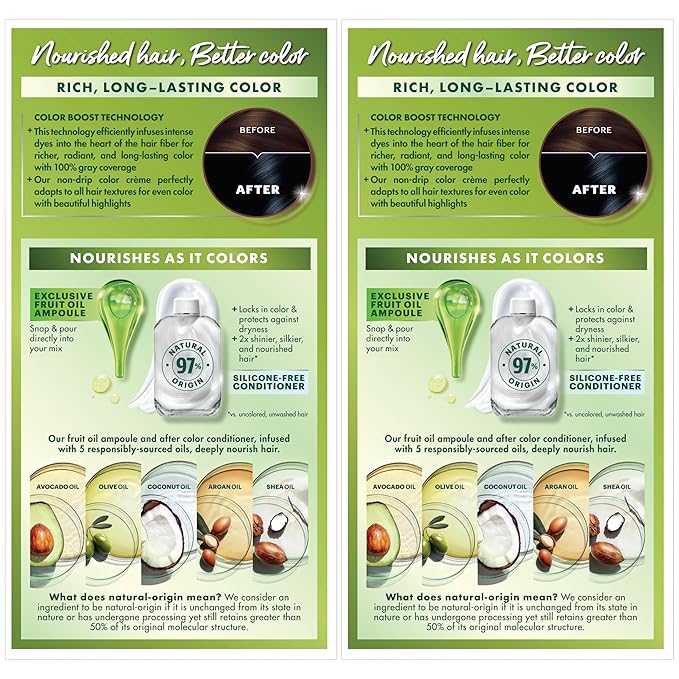 Garnier Hair Color Nutrisse Nourishing Creme, 22 Intense Blue Black (Mulberry) Permanent Hair Dye, 2 Count (Packaging May Vary)