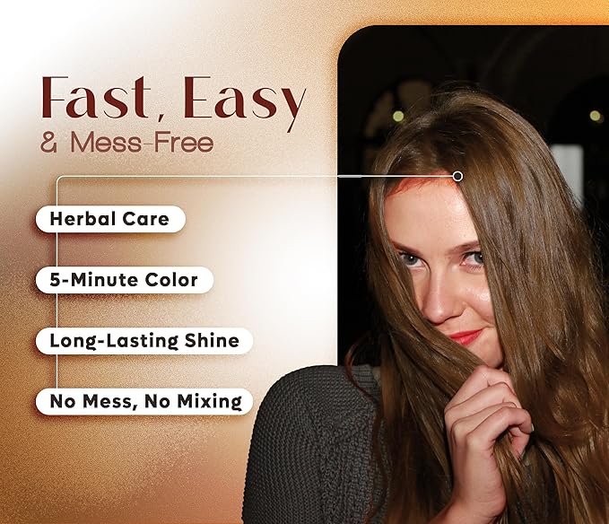 Hair Dye 2-in-1 Shampoo Color for Quick Gray Coverage – Semi Permanent Hair Color for Men and Women – 500ml (Brown Gold)