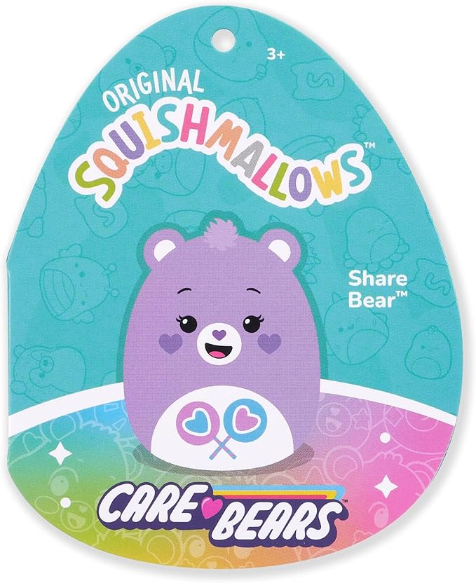 Squishmallows Original Care Bears 12in Share Bear – Official Jazwares Plush (Medium-Sized)