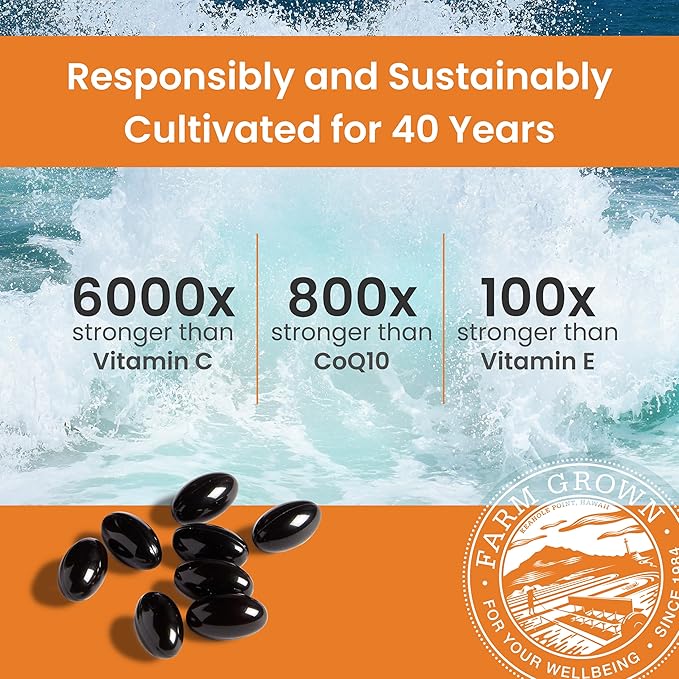 Nutrex Hawaii BioAstin Hawaiian Astaxanthin - 4mg, 60 Softgels - Farm-Direct Premium Antioxidant Supplement to Support Eye, Skin, Joint & Immune System Health - Non-GMO & Gluten-Free