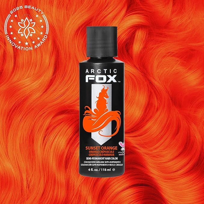 Arctic Fox Semi-Permanent Hair Dye, Vegan & Cruelty-Free, Ammonia-Free, Conditioning, Vibrant Sunset Orange, Long Lasting, For All Hair Types, 4 Fl Oz (Pack of 2)