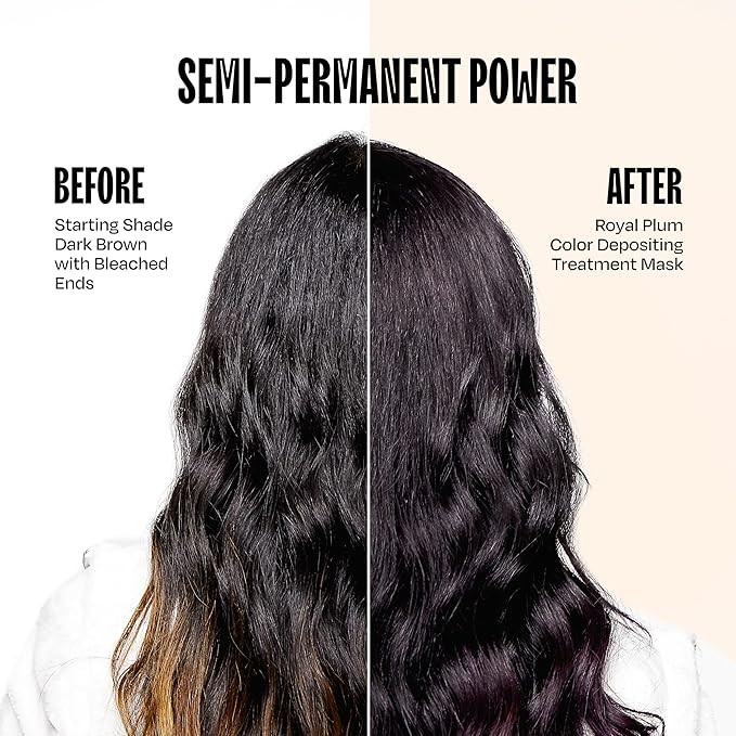 Overtone Semi Permanent Hair Color Conditioner, Royal Plum, 8 oz, Nourishing, Damage-Free, Color Depositing Mask for All Hair Types with Shea Butter & Coconut Oil, Vegan & Cruelty-Free