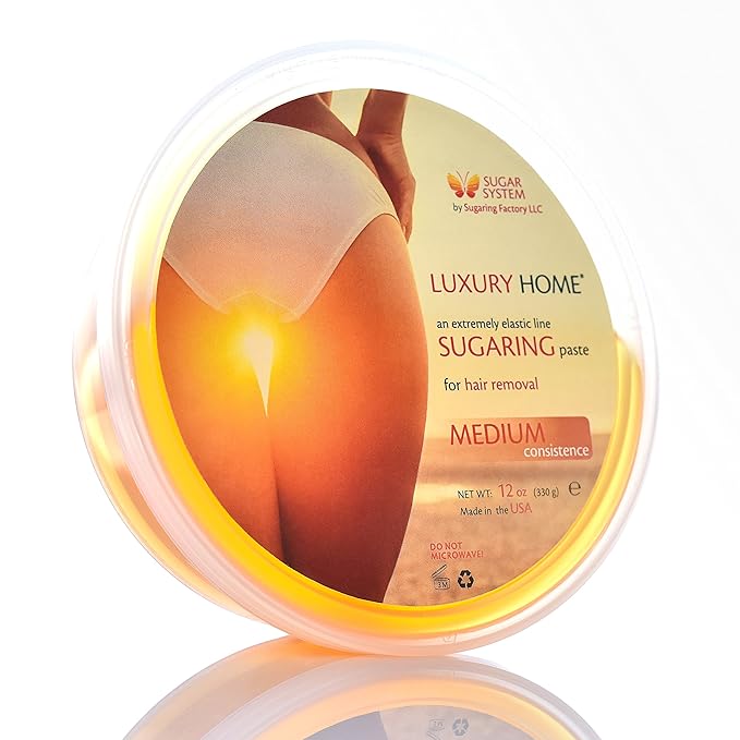 Sugaring Hair Removal Kit – Medium Luxury Home Wax for All Body, Universal Organic Depilation from USA, 12 oz – For Women and Men