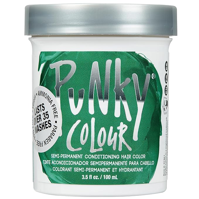 Punky Alpine Green Semi Permanent Hair Color - Vegan & Cruelty-Free Conditioning Hair Dye, Lasts Up to 35 Washes, 3.5 fl oz
