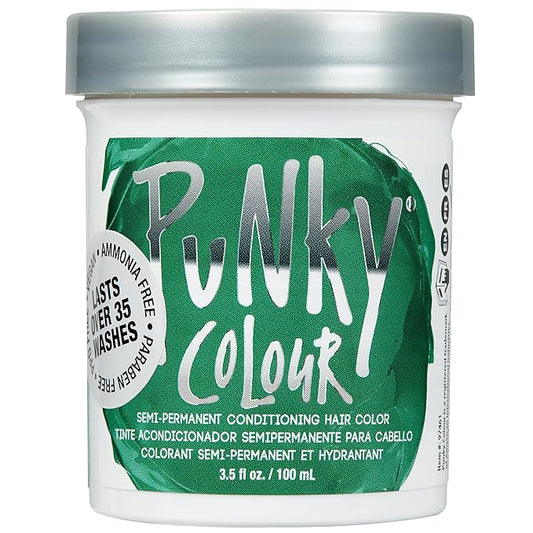 Punky Alpine Green Semi Permanent Hair Color - Vegan & Cruelty-Free Conditioning Hair Dye, Lasts Up to 35 Washes, 3.5 fl oz
