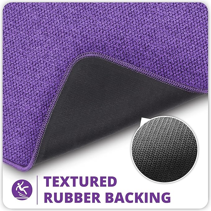 Toilet Rugs U Shaped Bathroom Rug,Machine Washable Non Slip Quick Dry Super Absorbent Ultra Thin Toilet Mats for Bathroom Toilet.Purple,1'8"x2'(20x24inch)