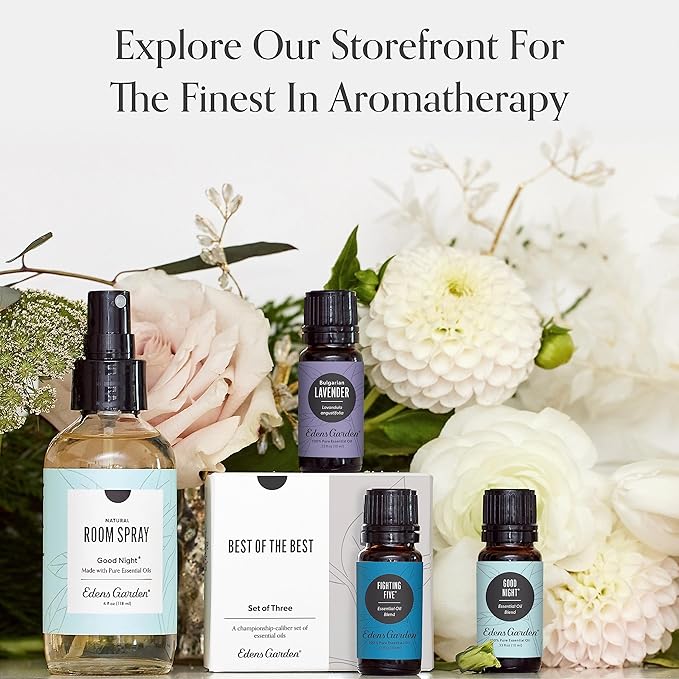 Edens Garden Top Essential Oils 6 Set – 100% Pure Therapeutic Grade, Undiluted: Lavender, Peppermint, Eucalyptus, Tea Tree, Lemongrass, Sweet Orange – Aromatherapy Oil for Diffusers, 10 ml/ 6 Pack